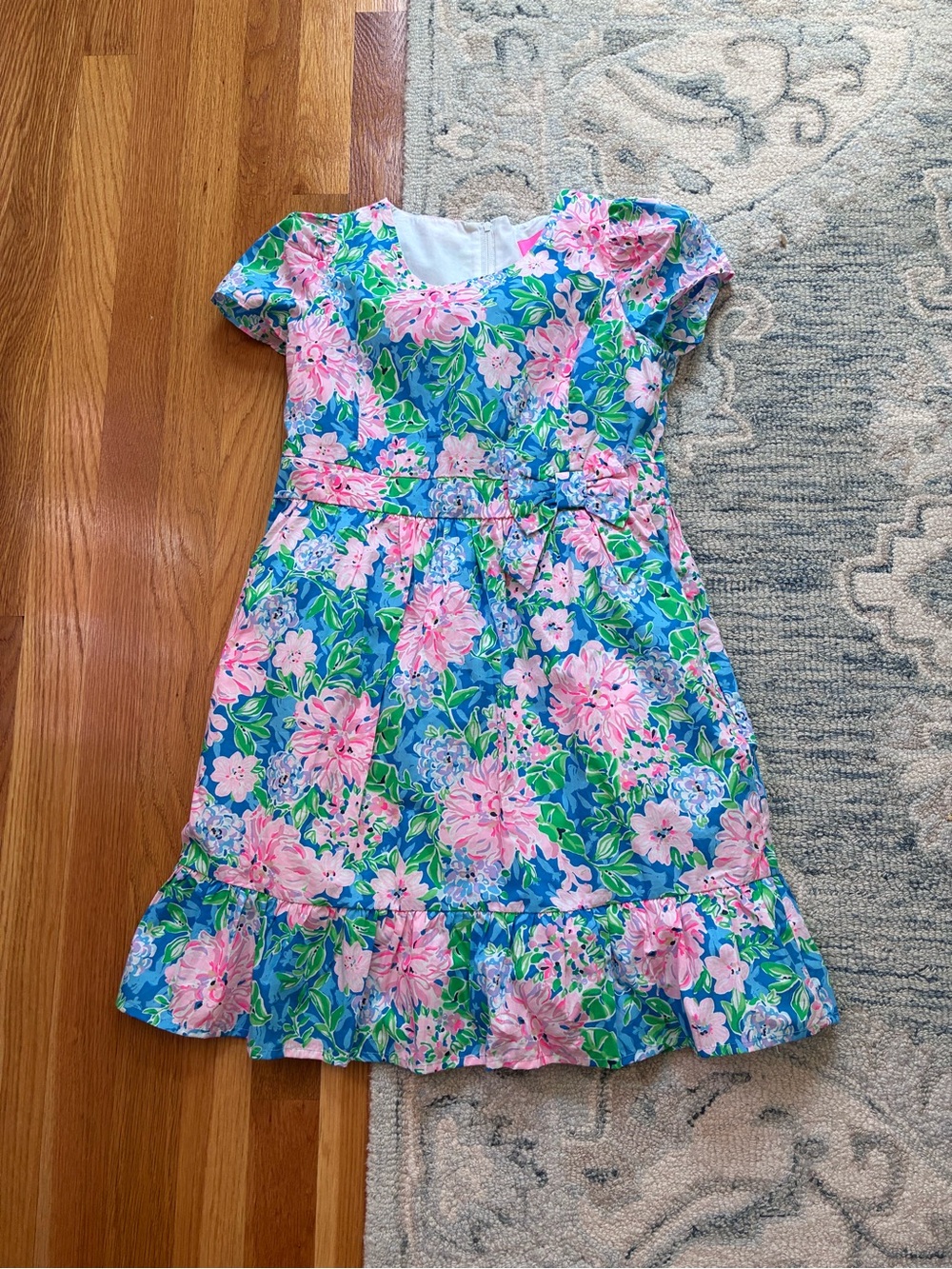 Lilly Pulitzer Blue Dress with Pink Floral Print